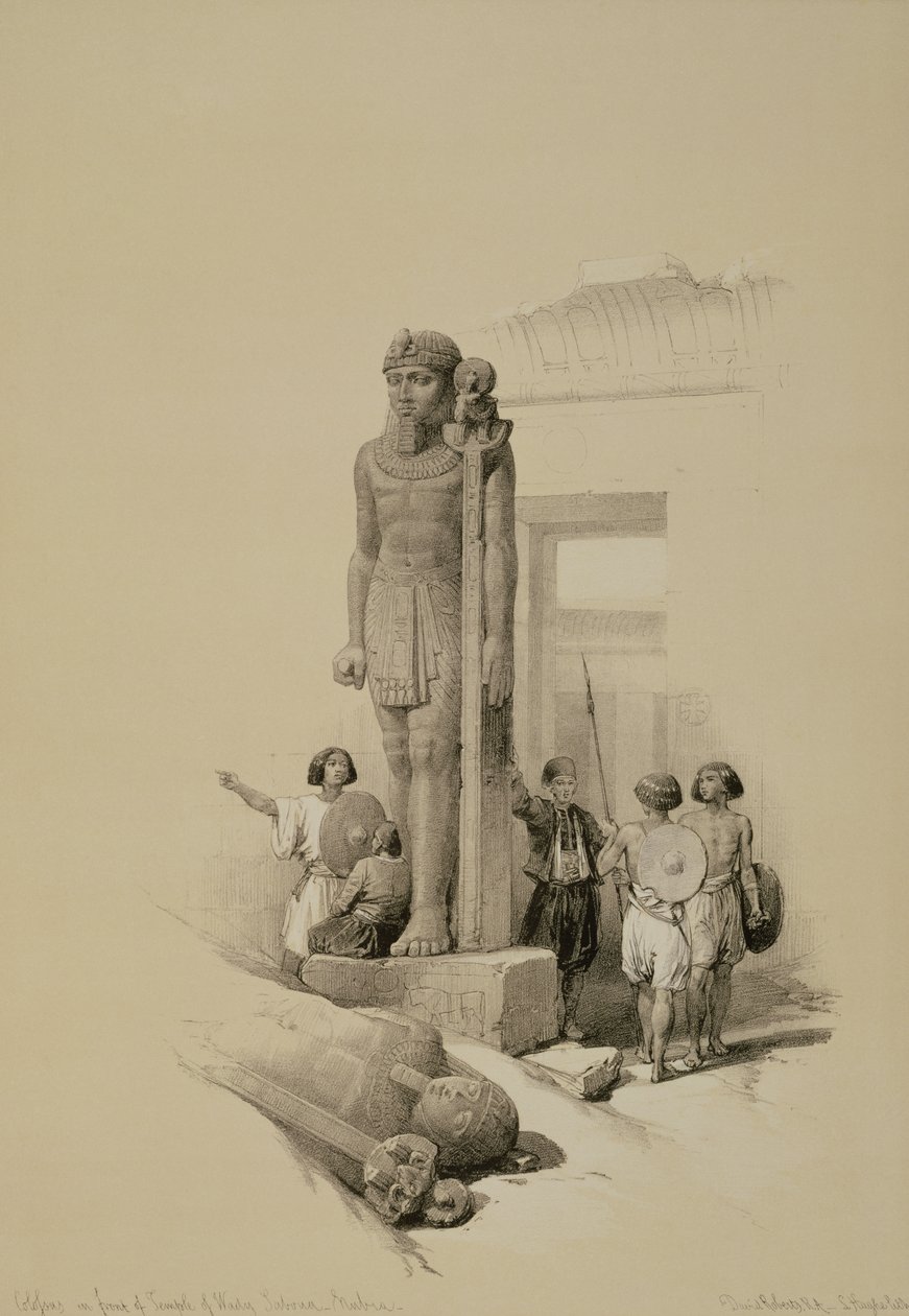 Colossus sa harap ng Temple of Wady Sabona, Ethiopia finn tekijältä David Roberts