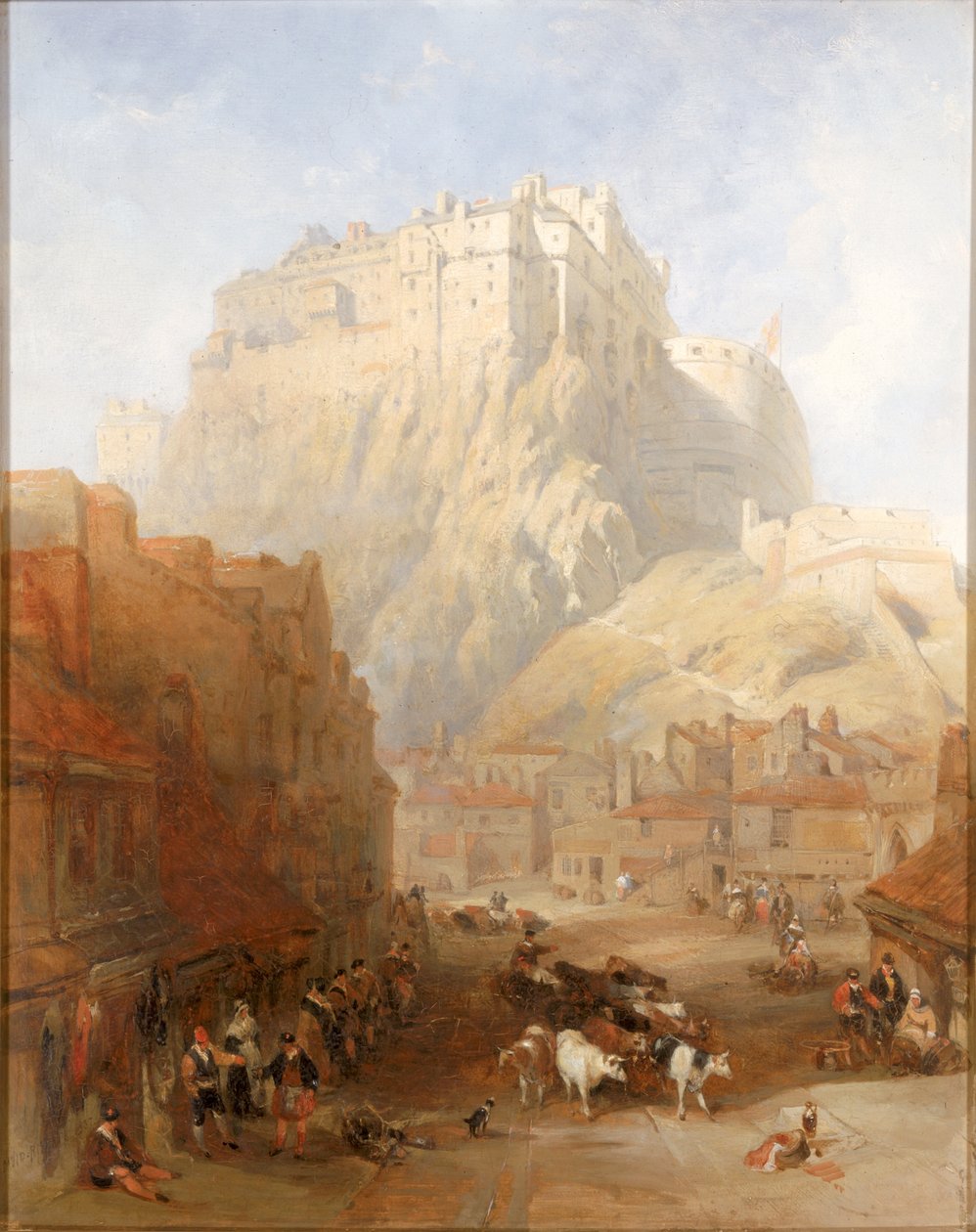 Edinburghin linna Grassmarketilta, 1837 tekijältä David Roberts