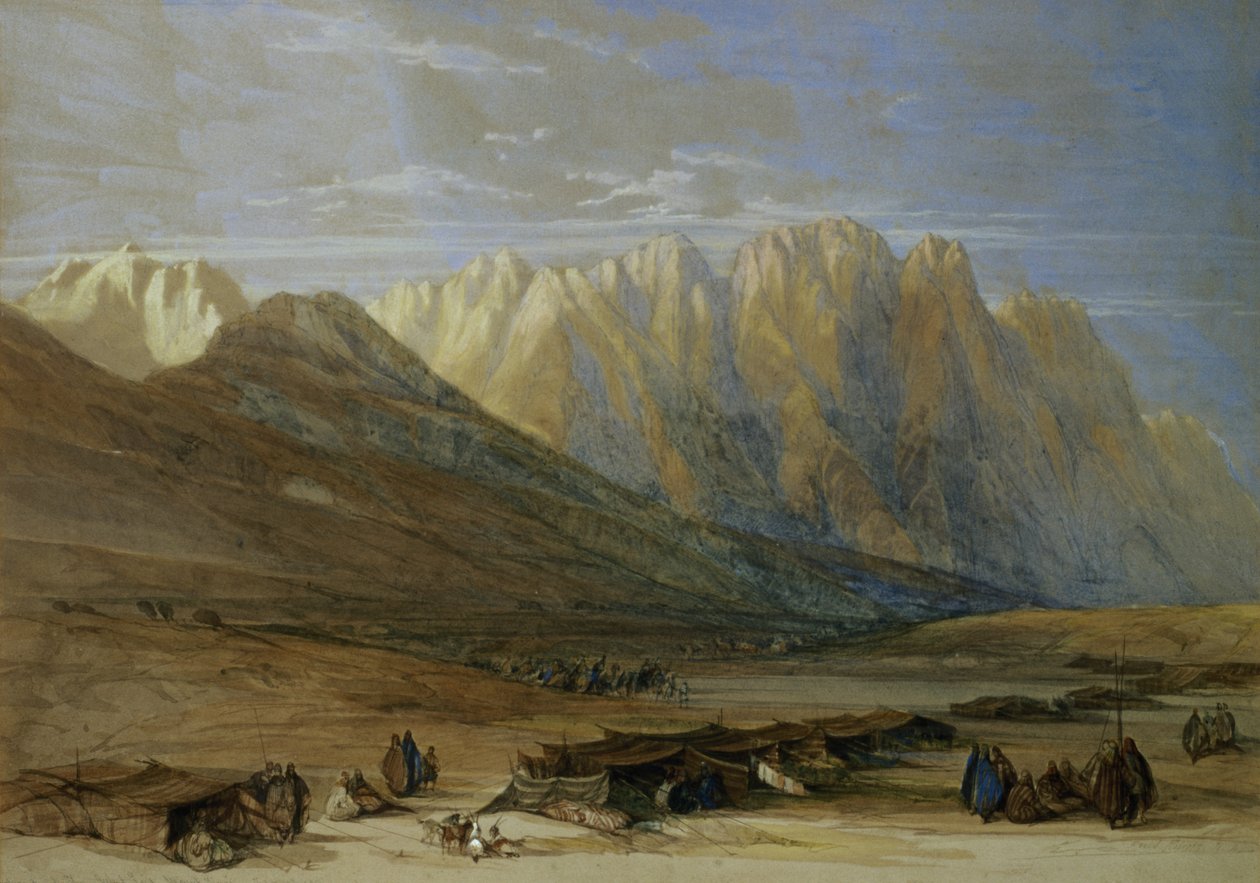 Outad-Saidin heimon leiriytymispaikka Siinainvuorella, 1839 tekijältä David Roberts
