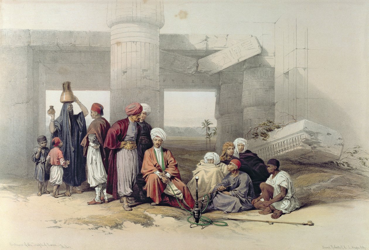 Amus II:n temppelin sisäänkäynti Goorhassa, Thebes, Egyptistä ja Nubiasta, Vol.1 tekijältä David Roberts
