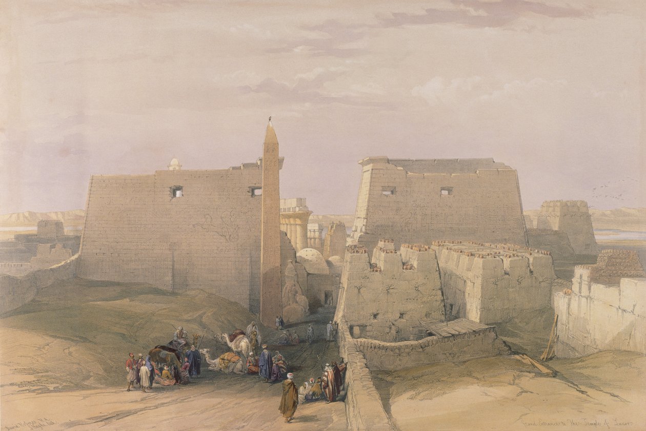 Suuri sisäänkäynti Luxorin temppeliin, Egyptistä ja Nubiasta, Vol.1 tekijältä David Roberts