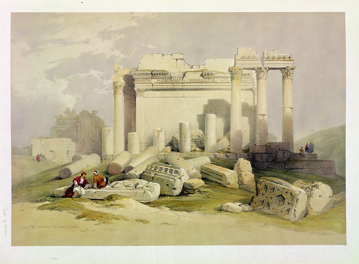Baalbecin temppelin itäportikon rauniot, 6. toukokuuta 1839, levy 83 