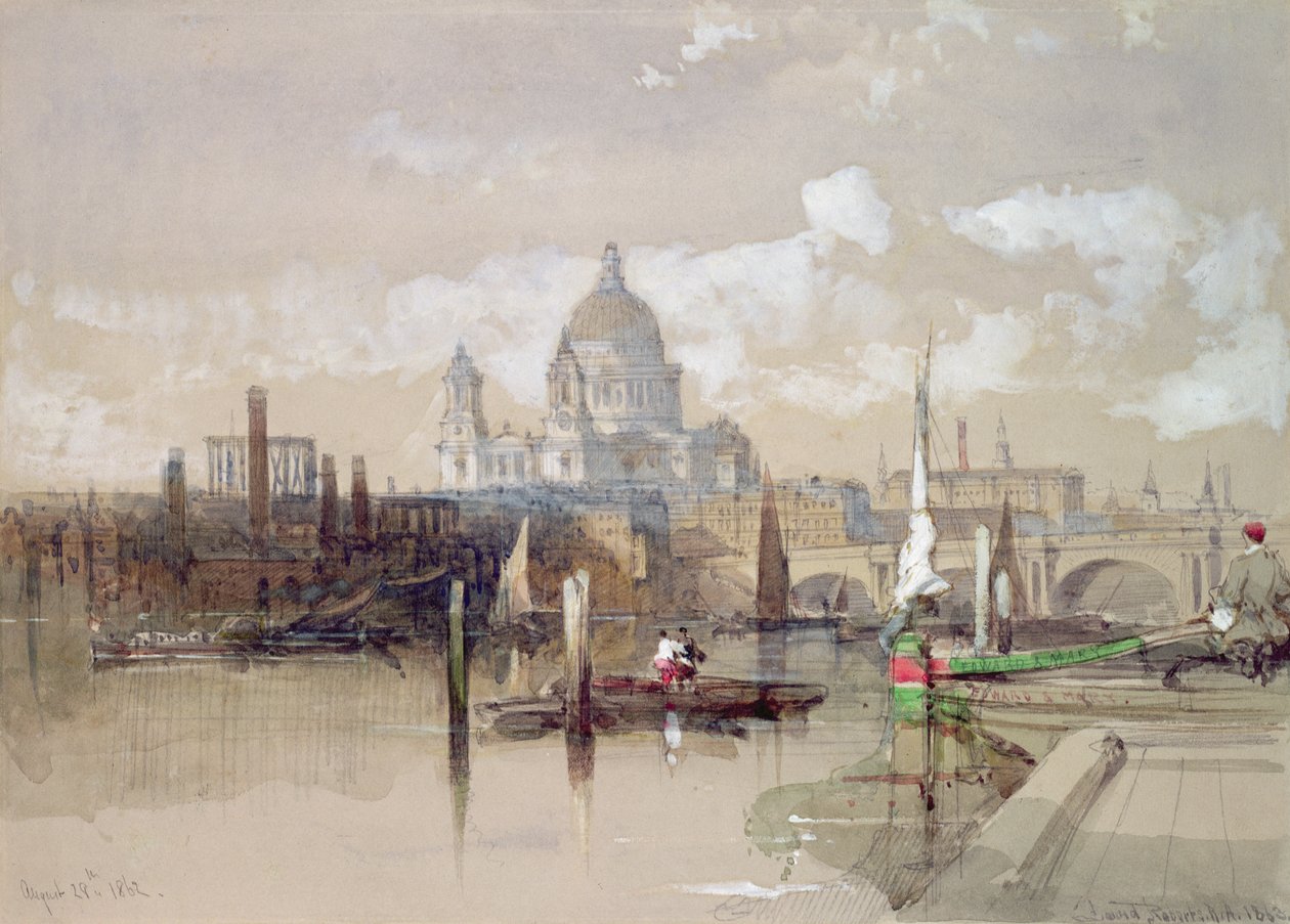 St. Pauls from the River, 1863 tekijältä David Roberts