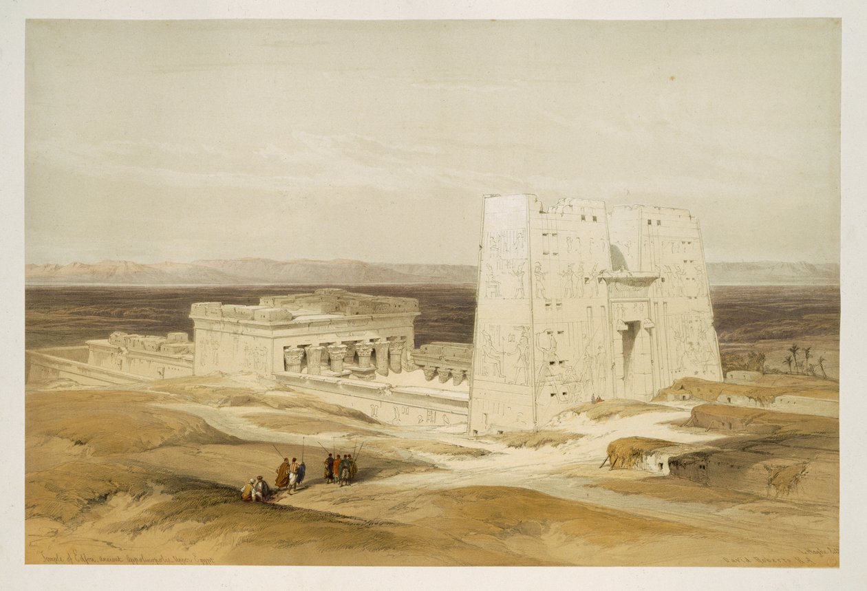 Edfun temppeli, muinainen Apollinopolis, Ylä-Egypti, Egyptistä ja Nubiasta, osa 1. tekijältä David Roberts