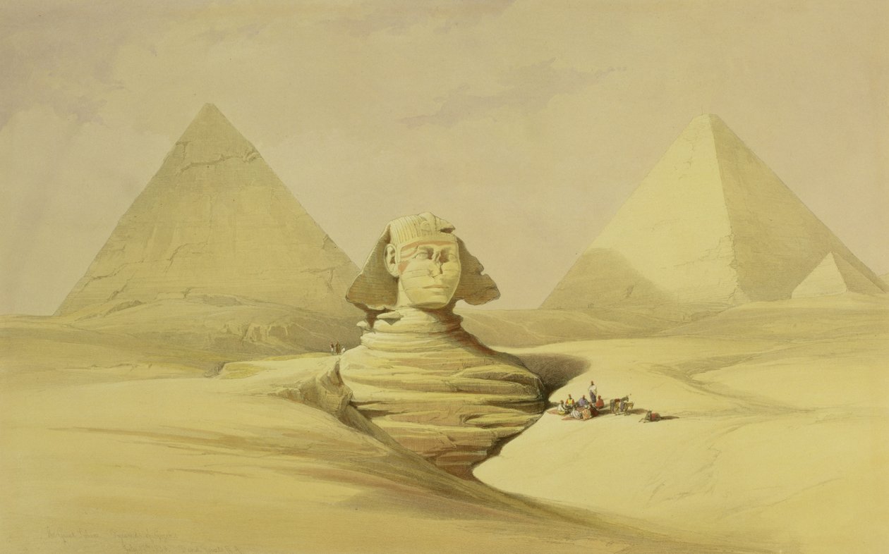 Suuri sfinksi ja Gizan pyramidit, Egyptistä ja Nubiasta, Vol.1 tekijältä David Roberts