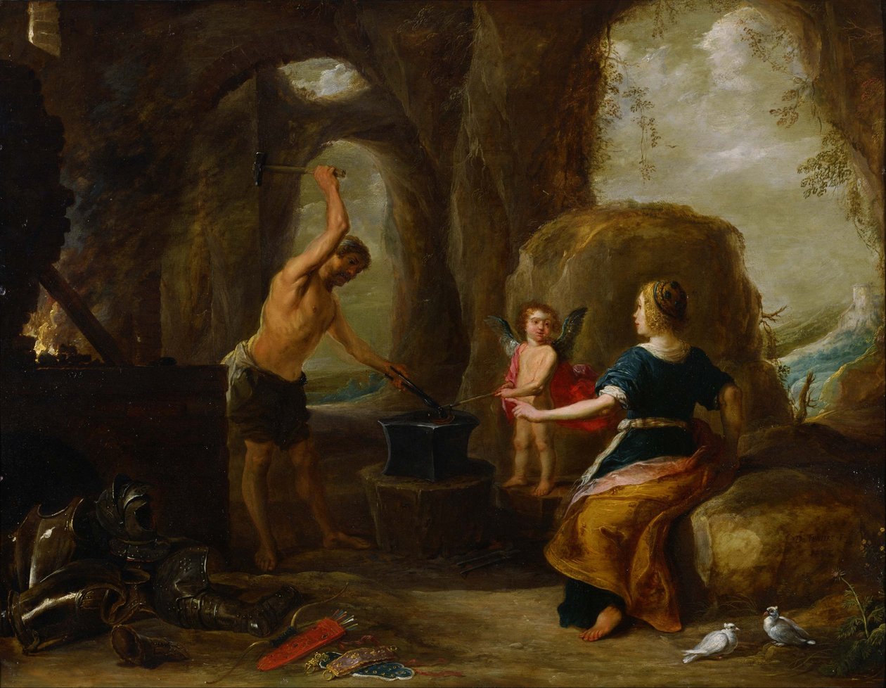 Venus vierailee Vulcanin takomossa tekijältä David Teniers the Elder