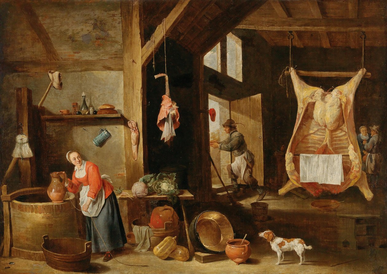 Lihakaupan sisustus tekijältä David Teniers the Younger