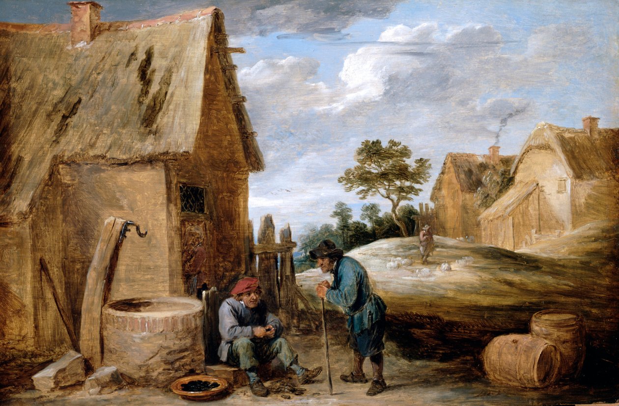 Talonpoika syö simpukoita tekijältä David Teniers the Younger