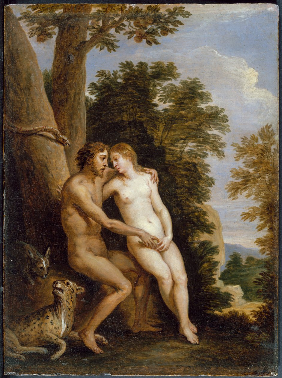 Aatami ja Eeva tekijältä David Teniers the Younger