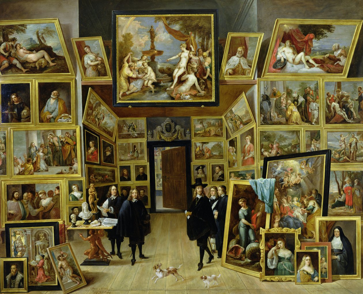 Arkkiherttua Leopold Wilhelm (1614-61) Kuvagalleriassa, n. 1647 (öljy kuparille) tekijältä David Teniers the Younger