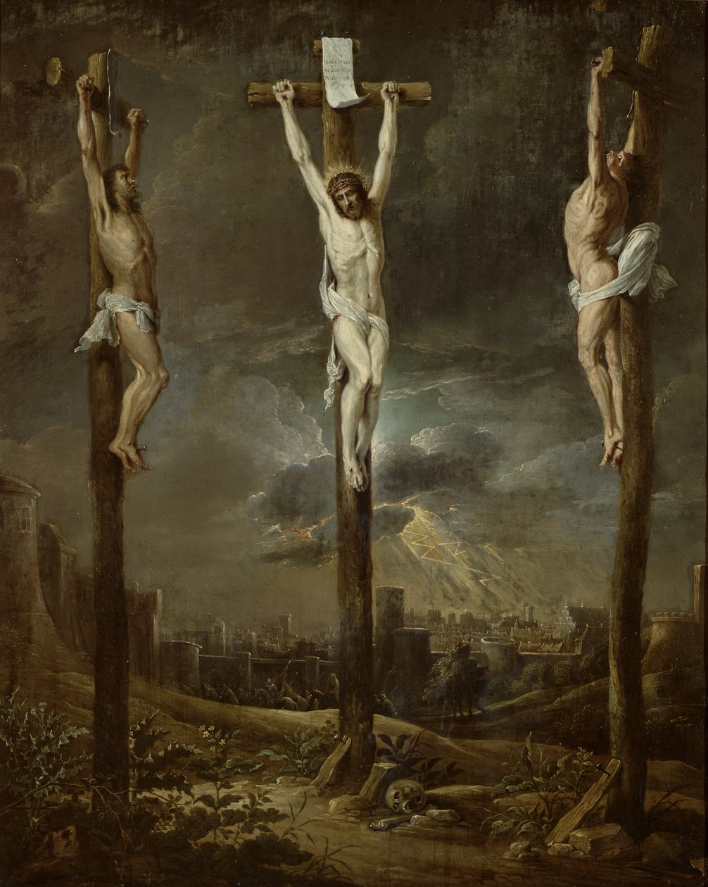 Golgata (öljy kortille) tekijältä David Teniers the Younger