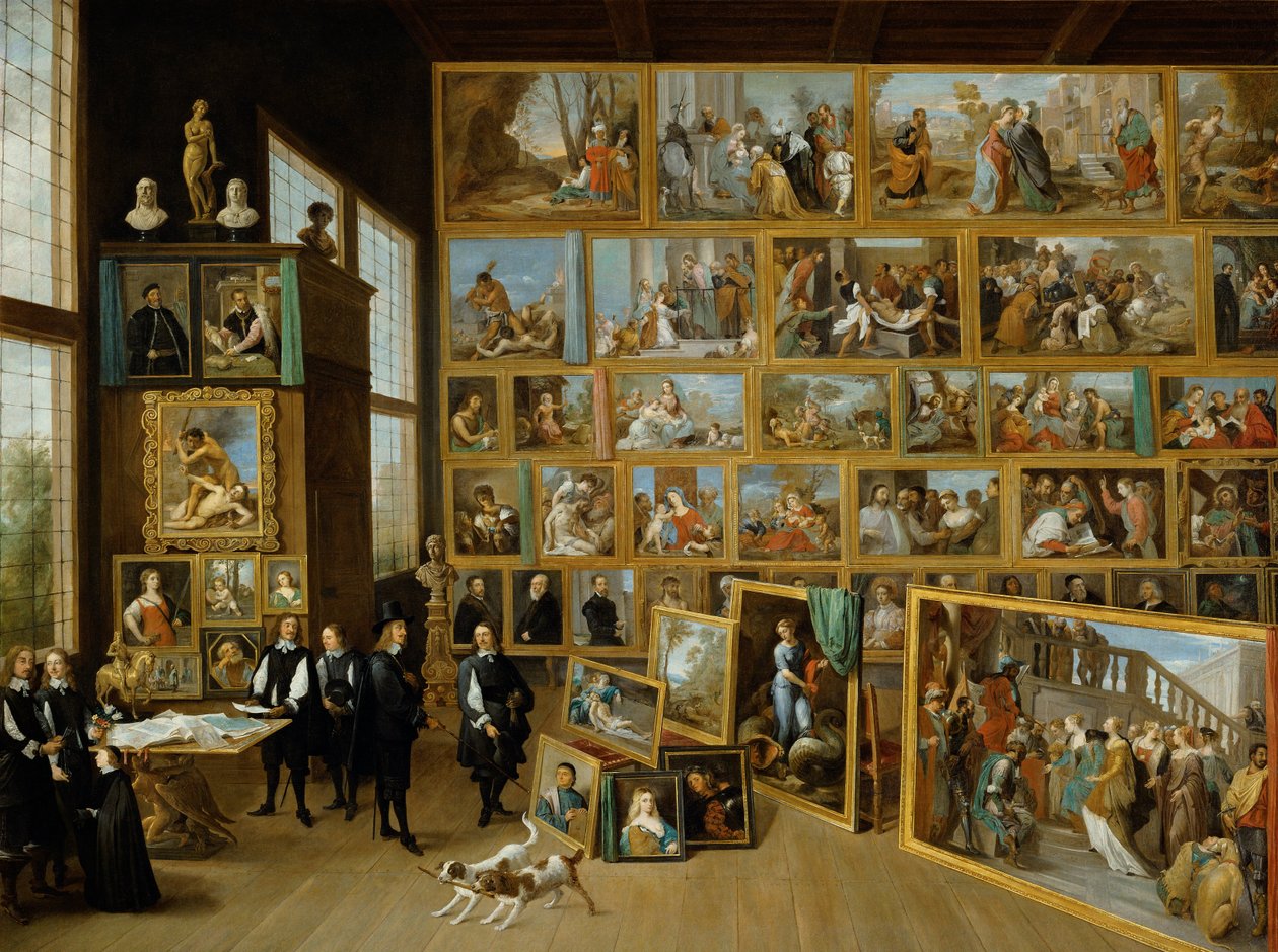 Arkkiherttua Leopold William Brysselin galleriassaan (Kunsthistorisches Museum Wienissä, 1650-52. Öljy kankaalle, 123 x 163 cm) .jpg tekijältä David Teniers the Younger