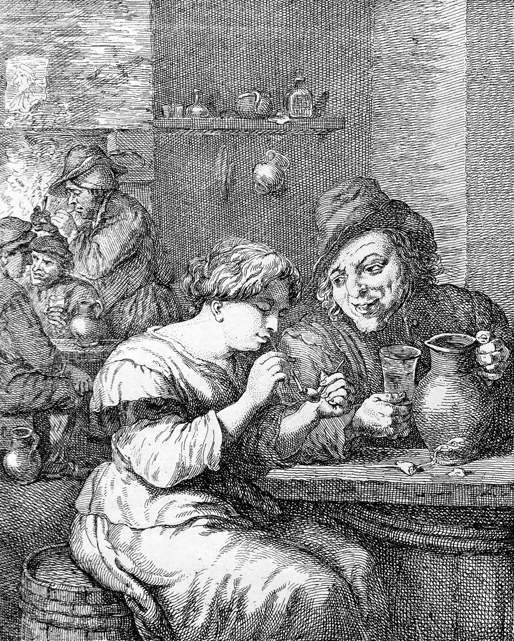 Innin sisustus, kaivertanut Coryn Boel tekijältä David Teniers the Younger