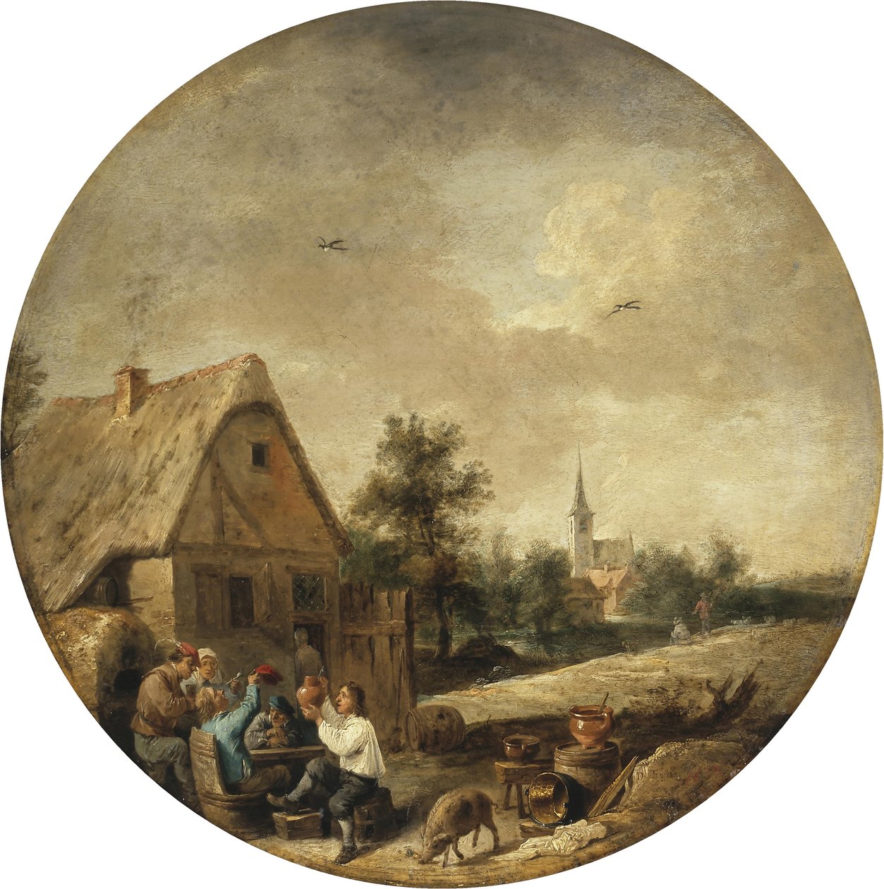 Maisema maaseudun tavernalla tekijältä David Teniers the Younger