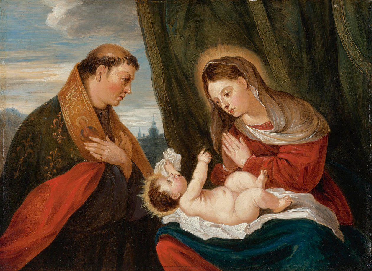 Madonna ja lapsi St Louis of Toulousen kanssa tekijältä David Teniers the Younger