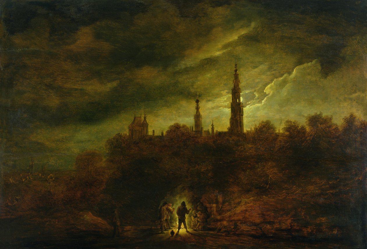 Kuutamo maisema tekijältä David Teniers the Younger