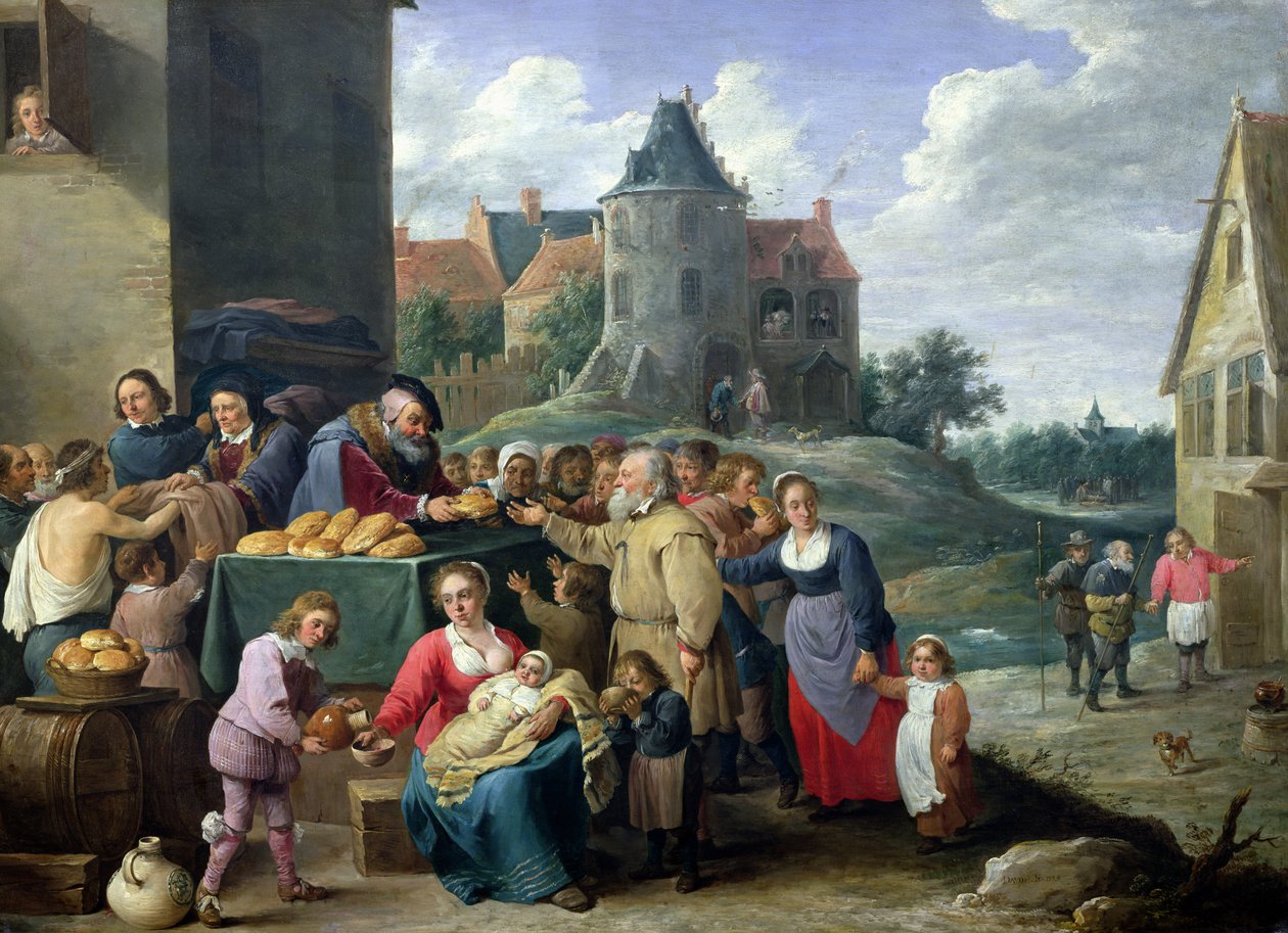 Armon seitsemän tekoa (öljy kortille) tekijältä David Teniers the Younger