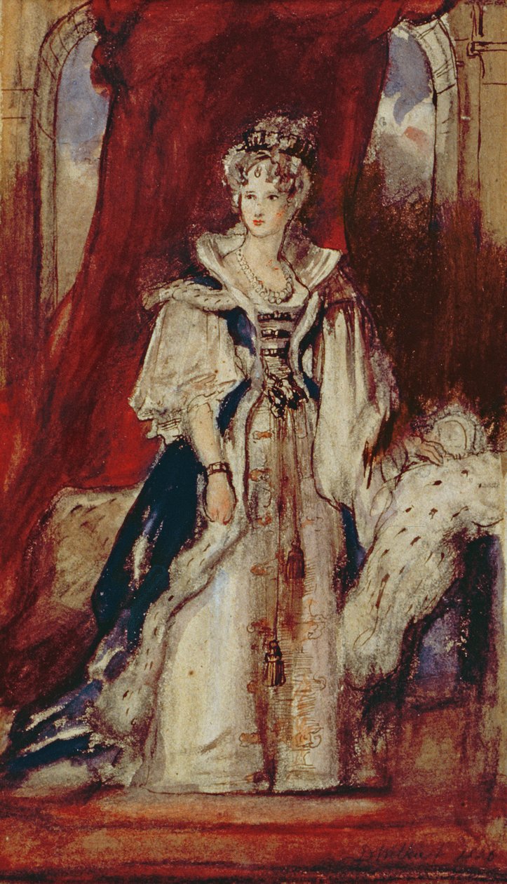 Kuningatar Adelaide (1792-1849) 1836 (kynä ja wc paperille) tekijältä David Wilkie