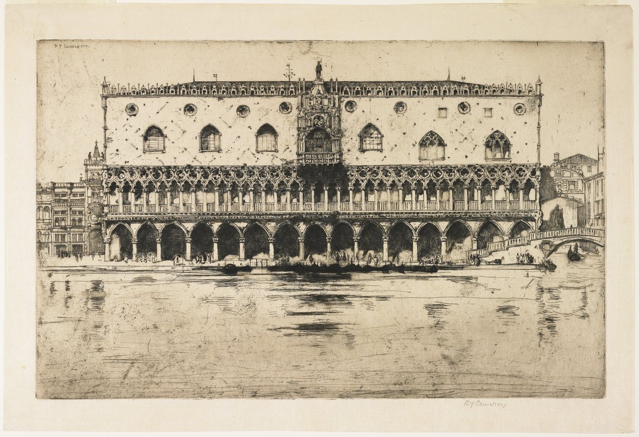 Dogesien palatsi, Venetsia, lautanen Pohjois-Italian sarjasta, 1902 tekijältä David Young Cameron