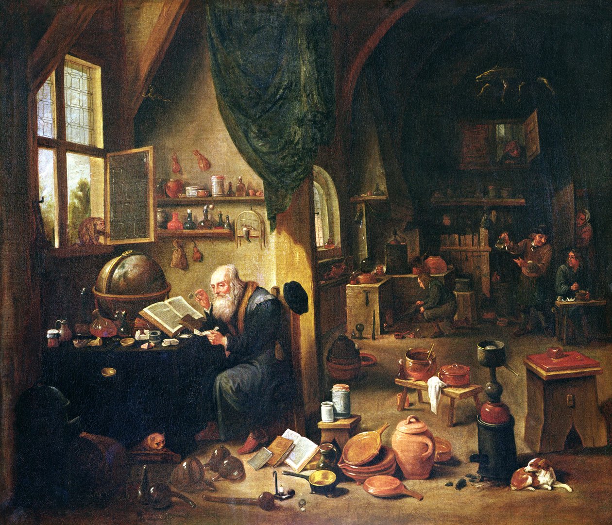 Alkemisti työpajassaan tekijältä David Teniers the Younger