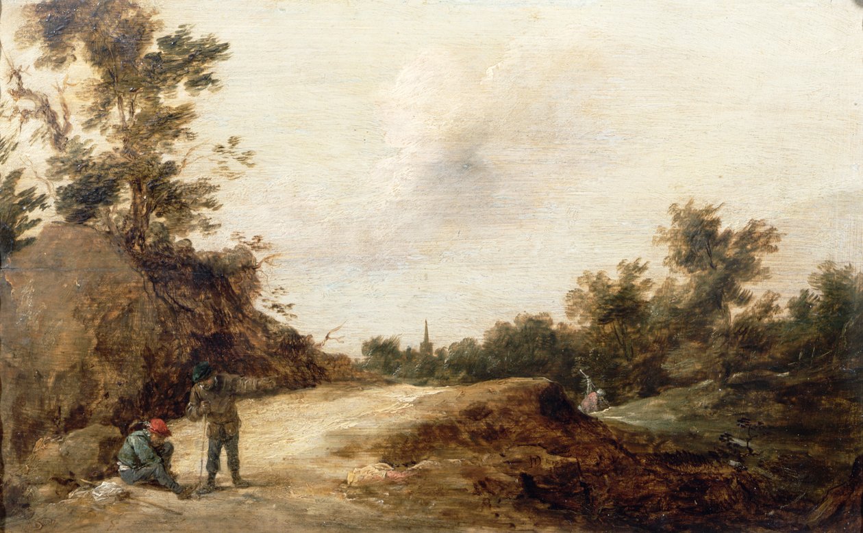Maisema matkustajien kanssa (yksi parista) tekijältä David Teniers the Younger