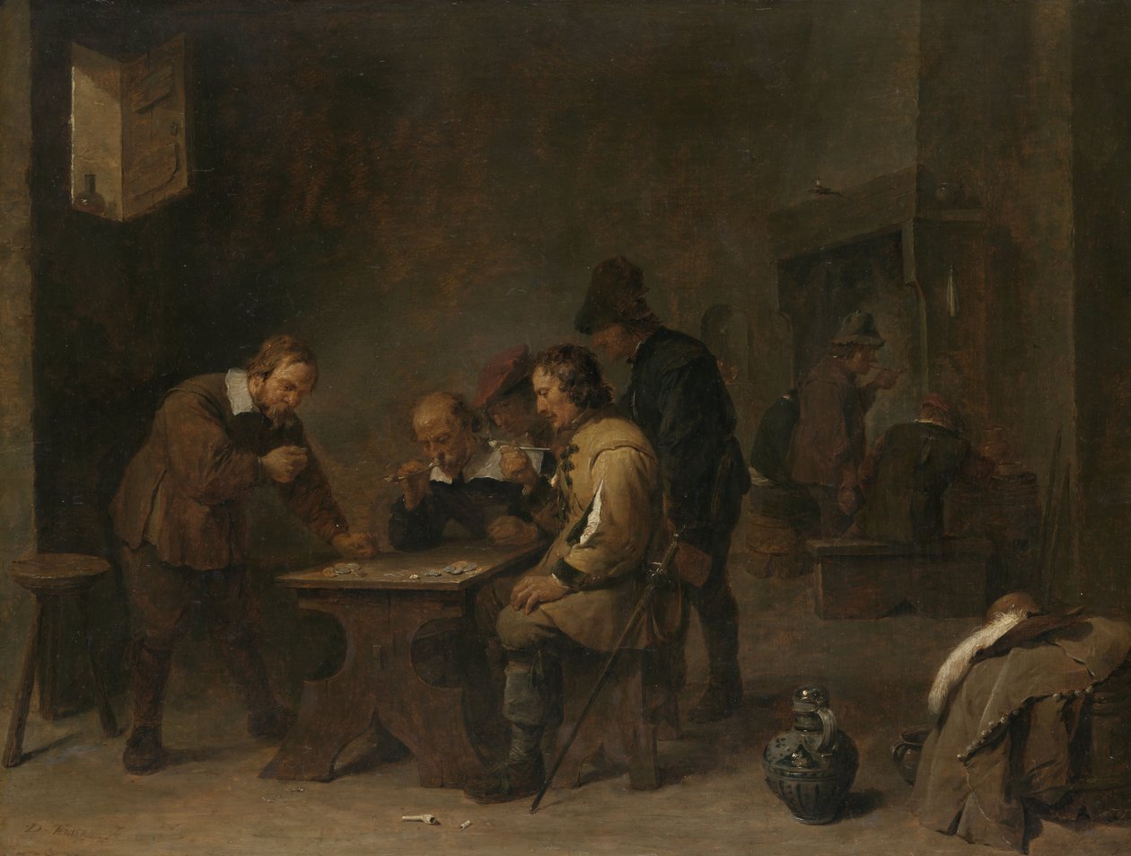 The Gamblers, noin 1640 tekijältä David Teniers the Younger