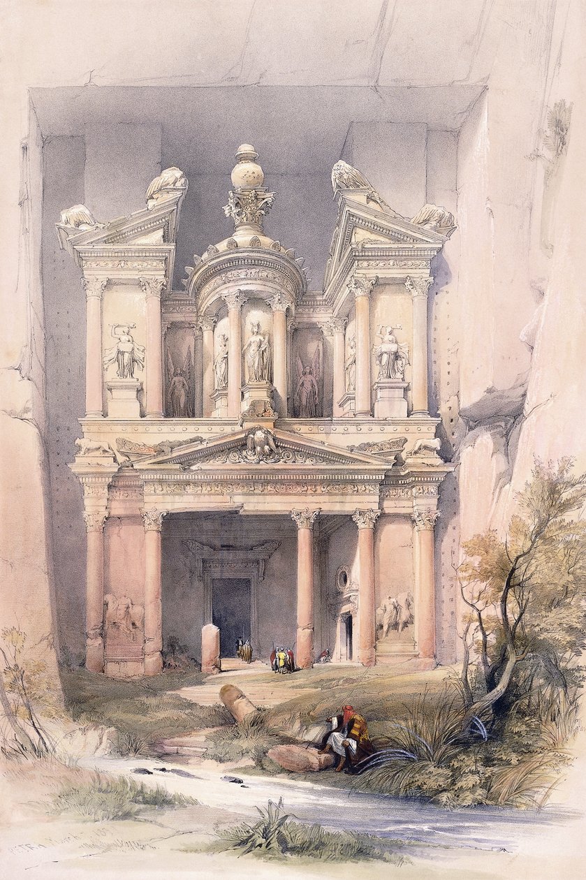 El Kasne (kassa), Petra, maaliskuu 1839 tekijältä David (after) Roberts