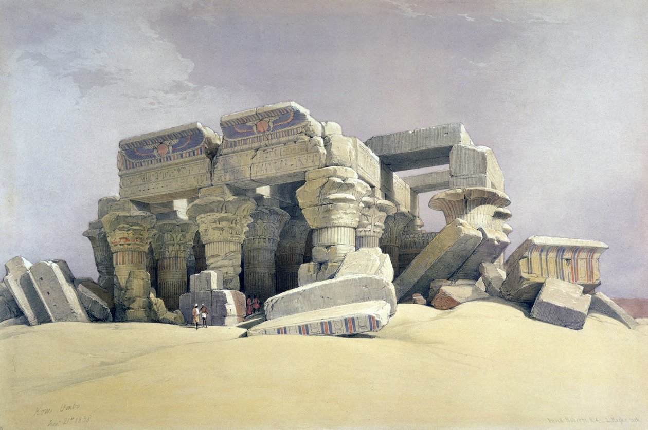 Kom Ombo, marraskuu 1838 (litografia) tekijältä David (after) Roberts