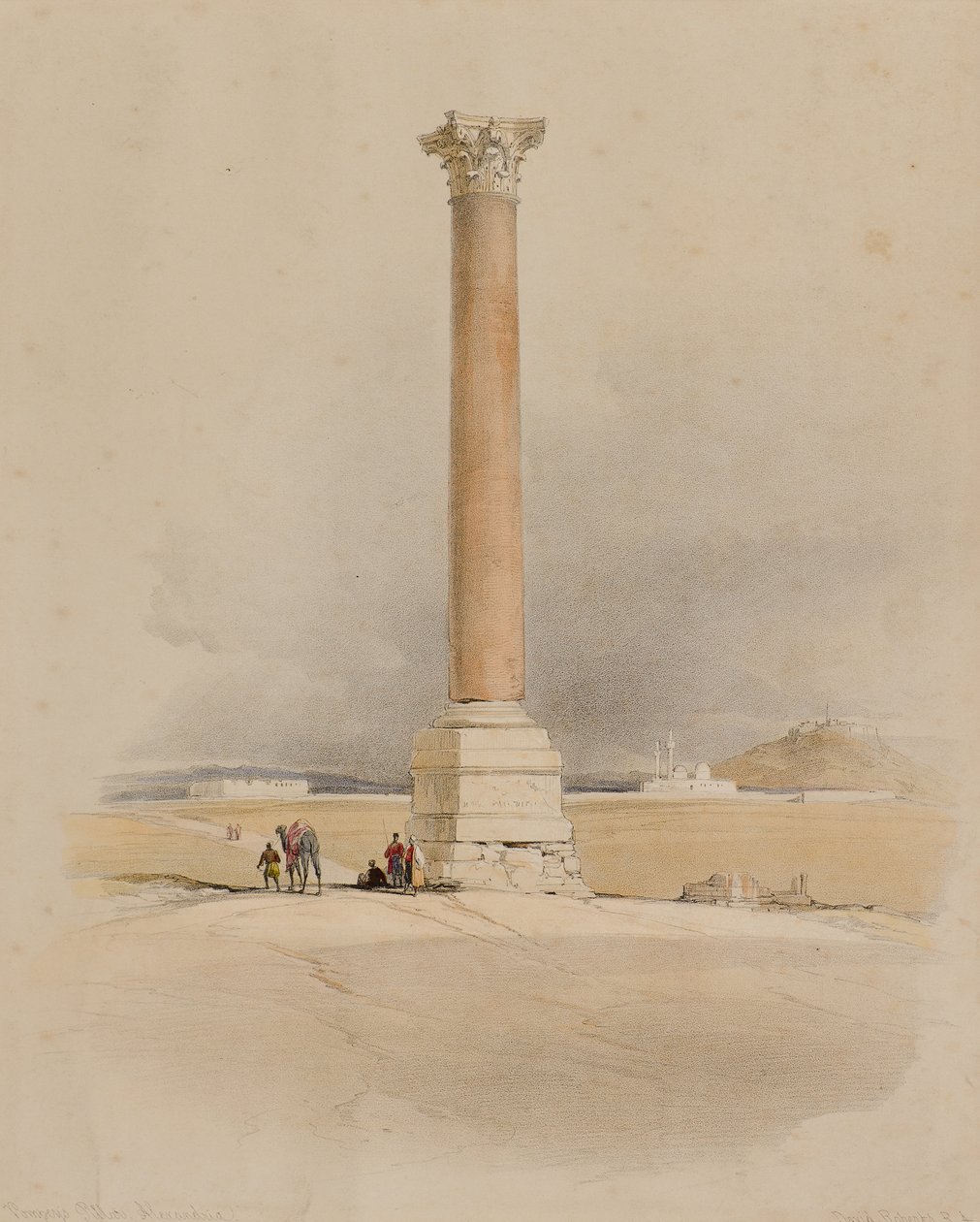 Pompeuksen pilari, Aleksandria tekijältä David (after) Roberts