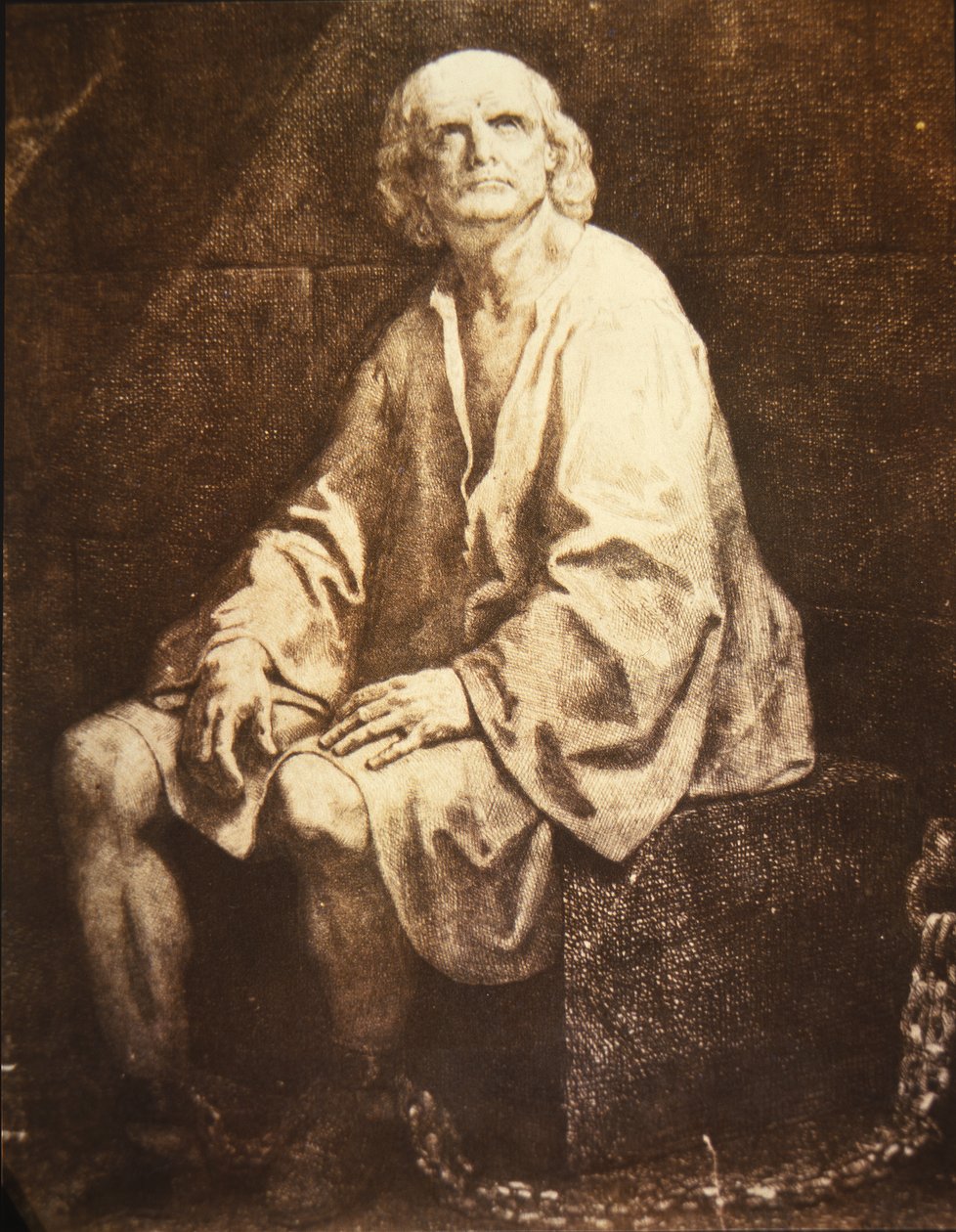 Kristoffer Kolumbus kahleissa (litografia) tekijältä John Ward Dunsmore