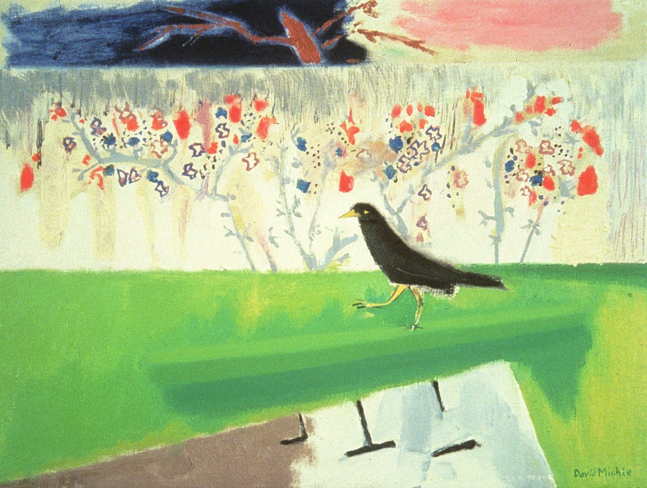 Mynah and Roses (öljy kankaalle) tekijältä David Alan Redpath Michie
