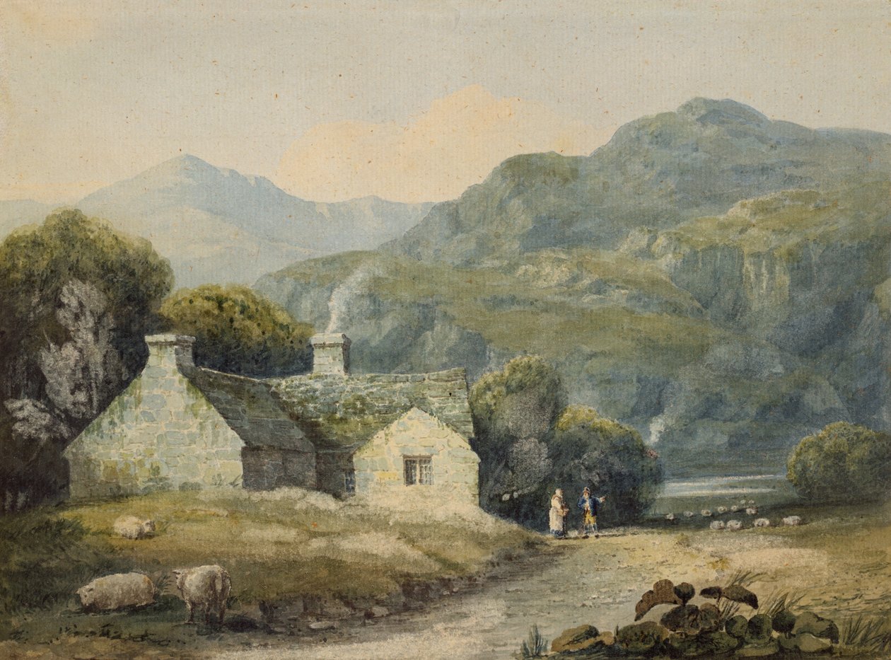 Maalaistalo Llanberisissa, Pohjois-Walesissa (wc paperilla) tekijältä David Cox
