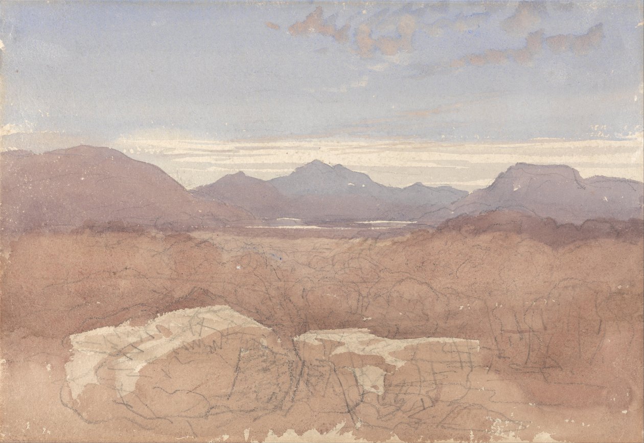 Vuoristomaisema, Pohjois-Wales tekijältä David Cox