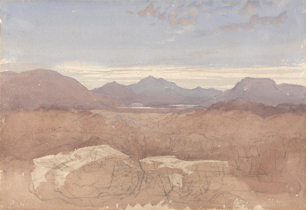 Vuoristomaisema, Pohjois-Wales tekijältä David Cox