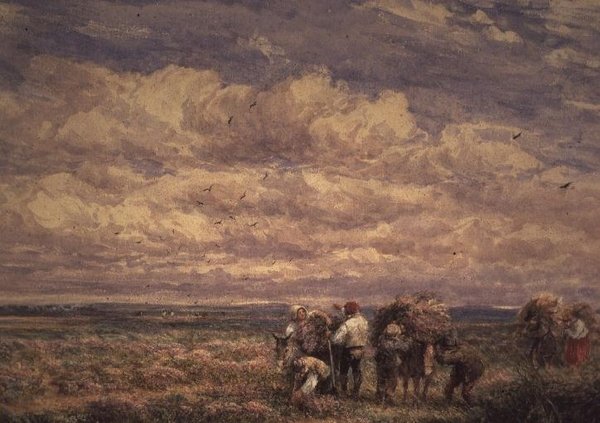 Broom Gatherers (akvarelli paperille) tekijältä David Cox