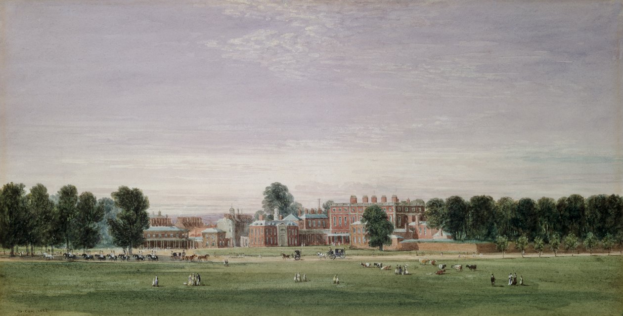 Buckinghamin talo Green Parkista, 1825 tekijältä David Cox