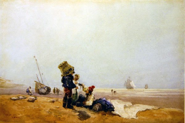 Kalastajat rannalla tekijältä David Cox