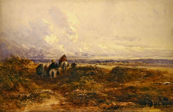 Mustalaiset ylittämässä mauria (akvarelli paperille) tekijältä David Cox