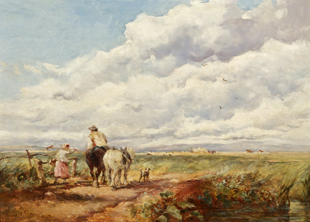 Maisema heinämäisten kanssa tekijältä David Cox