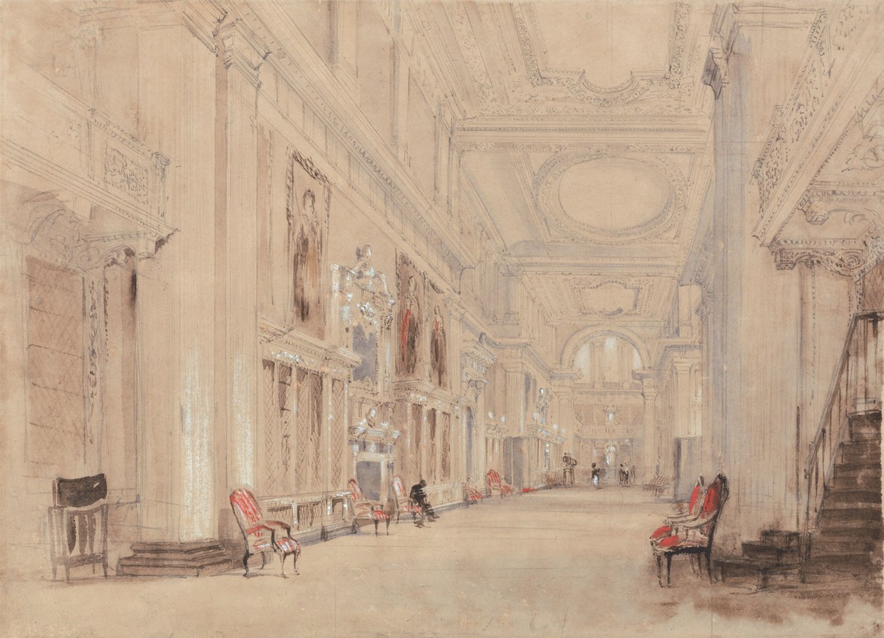 Blenheimin palatsin pitkä kirjasto tekijältä David Cox