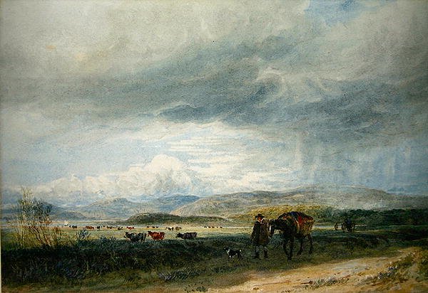 Ludwea Meadows (akvarelli paperille) tekijältä David Cox