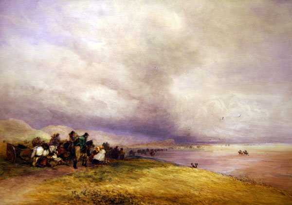 Ulverstone Sands (akvarelli paperille) tekijältä David Cox