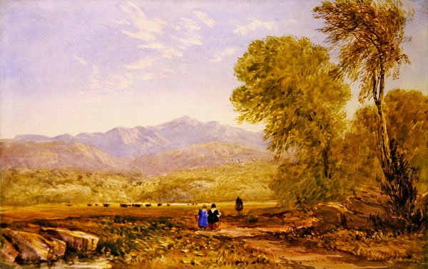 Näkymä Snowdonista, Capel Curigista (akvarelli paperille) tekijältä David Cox