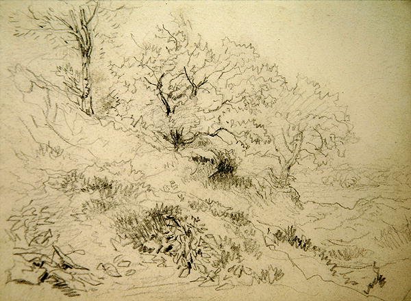 Walesin maisema (liitu paperille) tekijältä David Cox