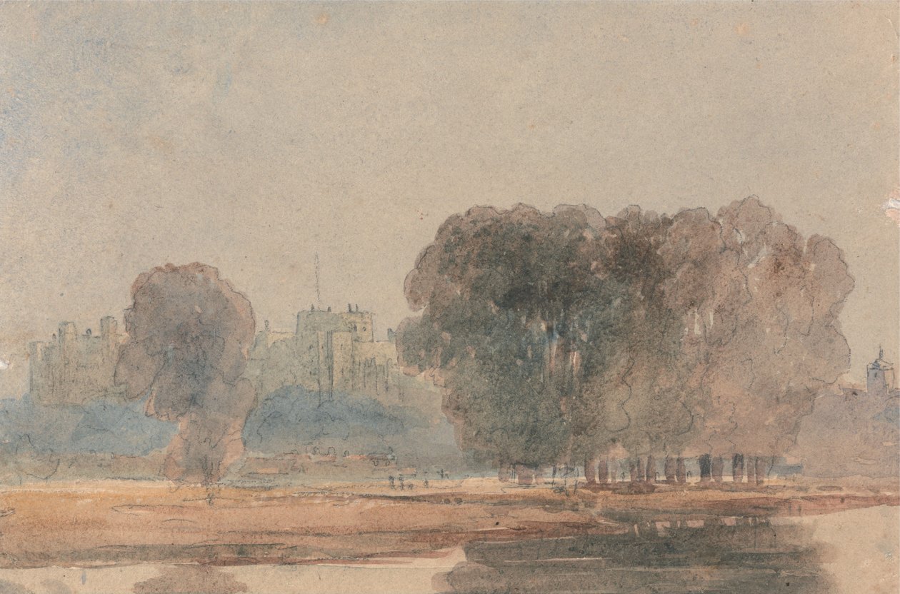 Windsorin linna Brocasista nähtynä tekijältä David Cox