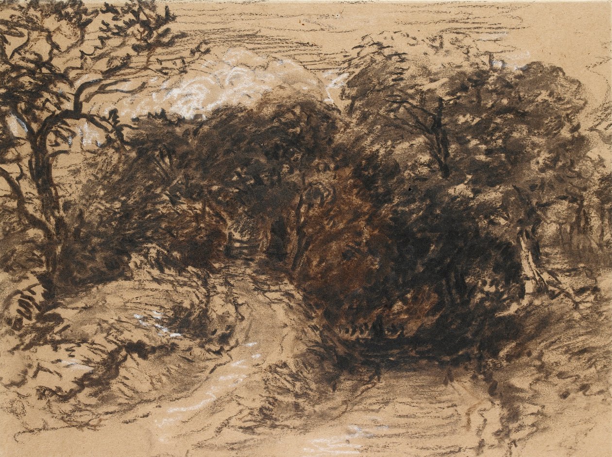 Ontto Lane lähellä Harbornea, Derbyshire, 1800-luku tekijältä David Cox the elder