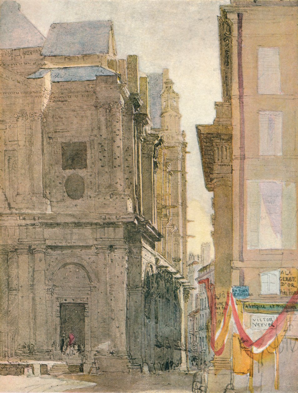 Pyhän Eustachen kirkko, Pariisi, 1829 tekijältä David Cox the elder