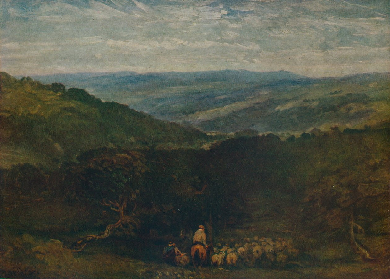 Puistossa, Bolton Bridge, 1852 tekijältä David Cox the elder