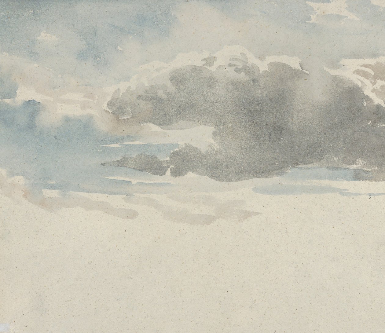 Study of Clouds recto, Study of Elder Bush by the Fence verso, 1820-45. tekijältä David Cox the elder