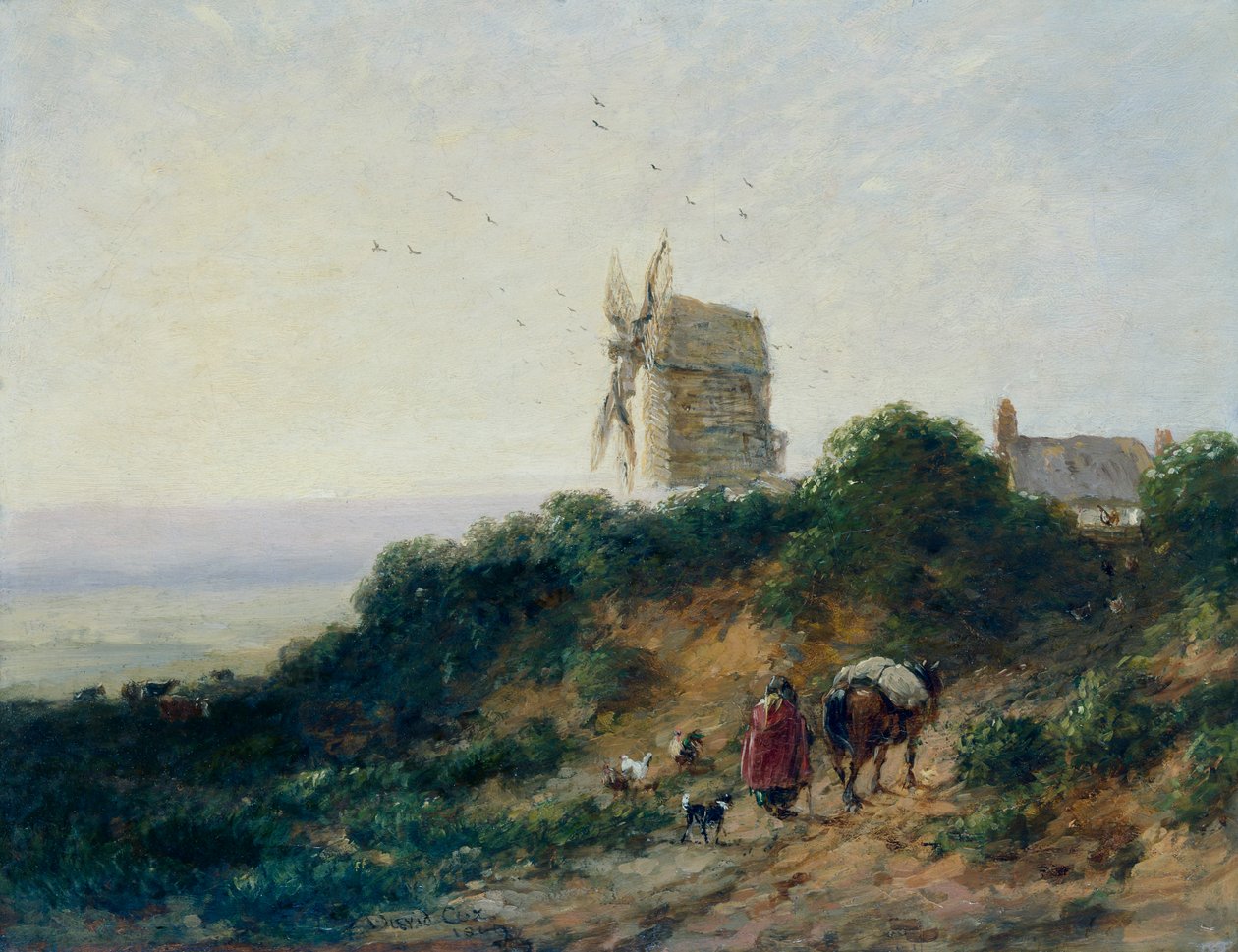 "Tie myllylle", 1849 tekijältä David Cox the elder